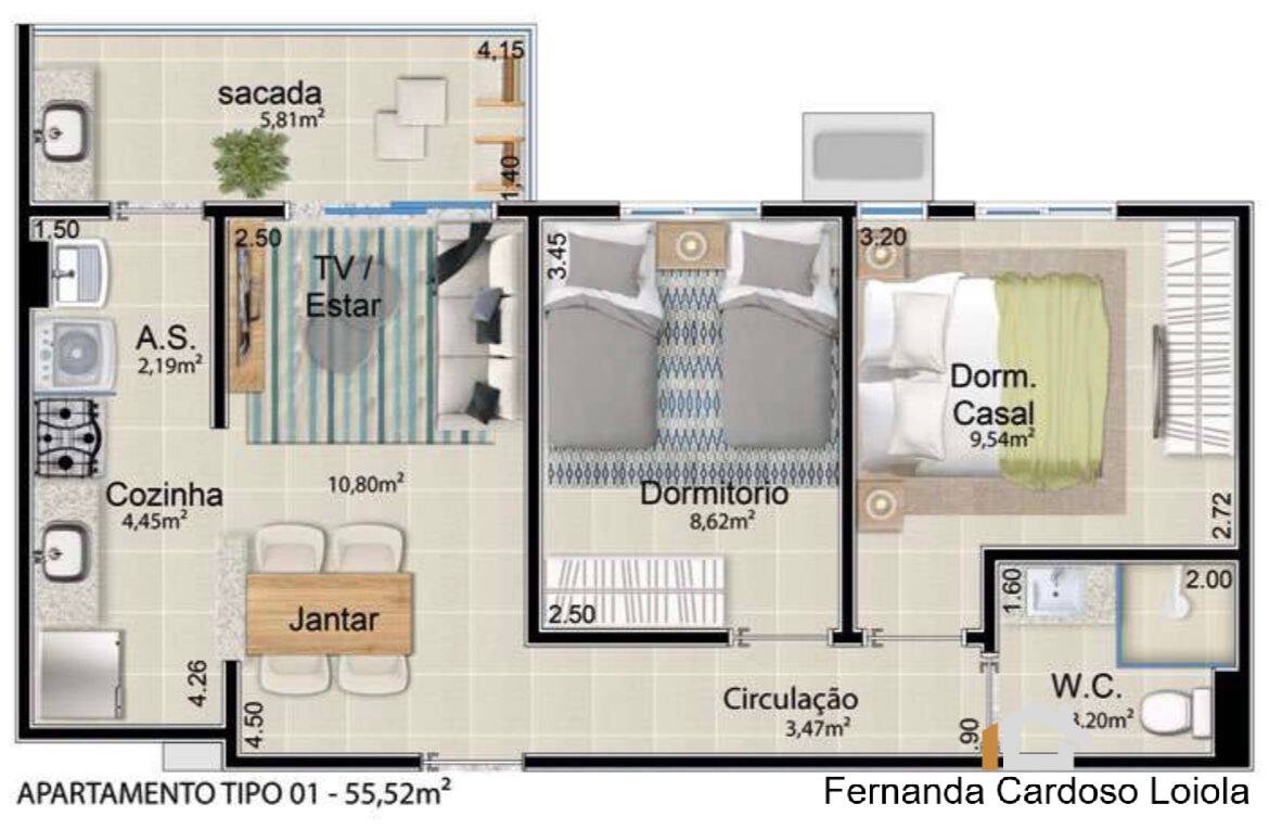 Apartamento, 2 quartos, 55 m² - Foto 8